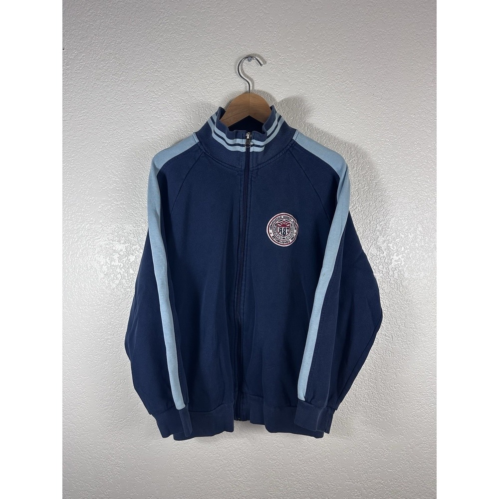 Aeropostale Track Jacket Mens Large Blue Full Zip Athletic Varsity Y2K